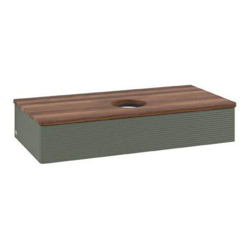 V&B Meuble sous lavabo avec structure de façade Antao 100x19x50cm, WBP w. wal, lea gre. m Lac