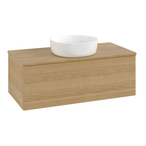 V&B Meuble sous-lavabo avec structure de façade Antao 100x36x50cm, couleur WBP chêne hon. Oa, chêne hon.