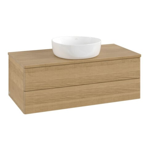 V&B Meuble sous lavabo avec structure de façade Antao 100x36x50cm, couleur WBP chêne miel Oa, chêne miel