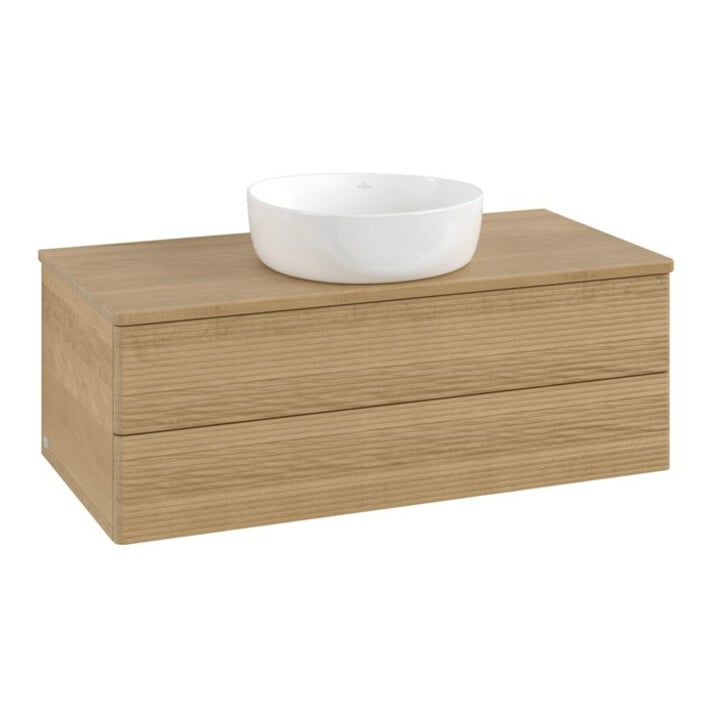 V&B Meuble sous lavabo avec structure de façade Antao 100x36x50cm, couleur WBP chêne miel Oa, chêne miel