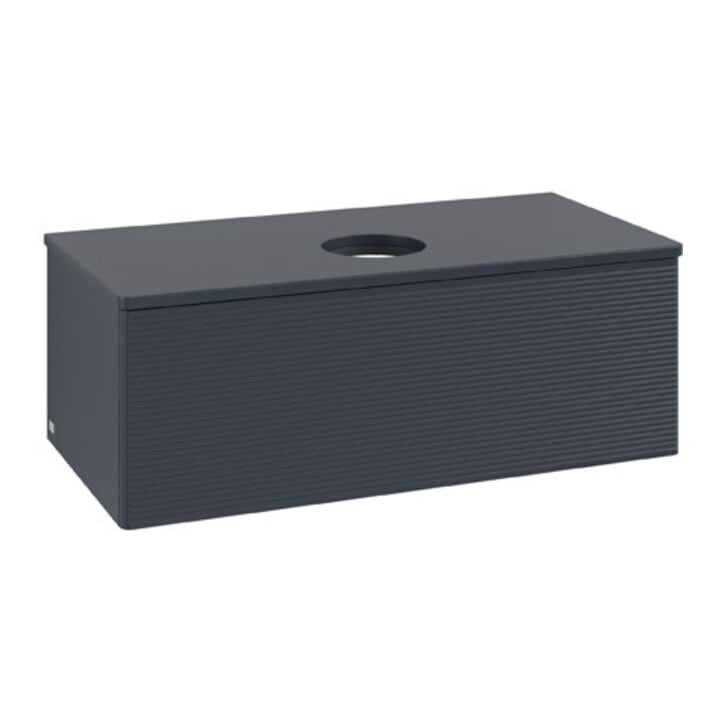 V&B Meuble sous-lavabo avec structure de façade Antao 100x36x50cm, couleur WBP Lac, avec miroir Lac