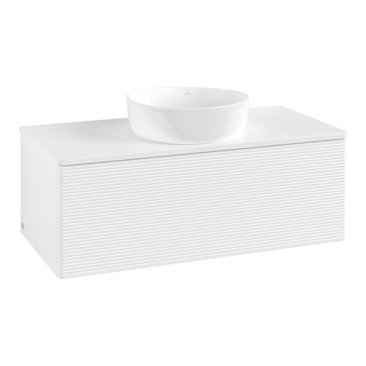 V&B Meuble sous lavabo avec structure de façade Antao 100x36x50cm, couleur WBP Lac, blanc avec Lac