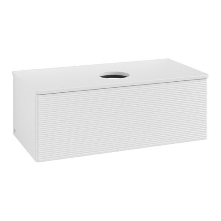 V&B Meuble sous lavabo avec structure de façade Antao 100x36x50cm, couleur WBP Lac, blanc brillant Lac