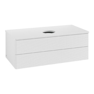 V&B Meuble sous-lavabo avec structure de façade Antao 100x36x50cm, couleur WBP Lac, blanc brillant Lac