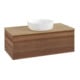 V&B Meuble sous lavabo avec structure de façade Antao 100x36x50cm, couleur WBP miel Oa, blanc wal-3