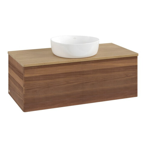 V&B Meuble sous lavabo avec structure de façade Antao 100x36x50cm, couleur WBP miel Oa, blanc wal