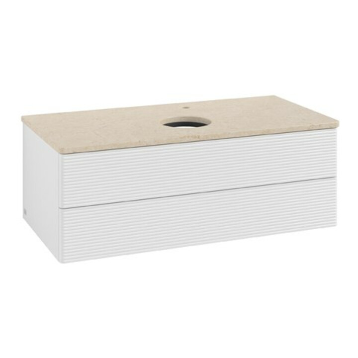 V&B Meuble sous lavabo avec structure de façade Antao 100x36x50cm, HL, WBP botti., blanc brillant Lac