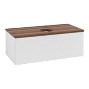 V&B Meuble sous-lavabo avec structure de façade Antao 100x36x50cm, HL, WBP chêne, blanc brillant Lac