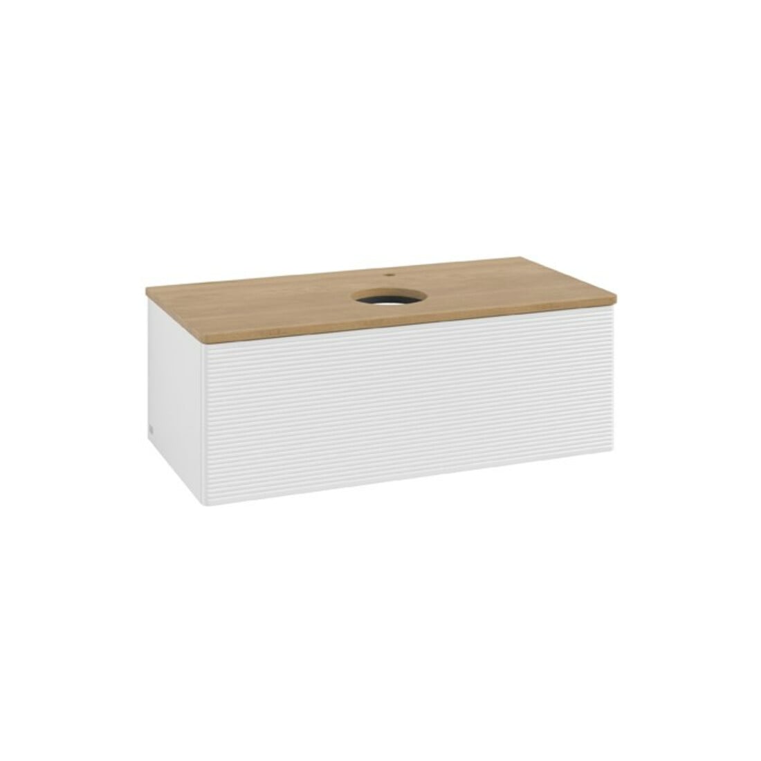 V&B Meuble sous lavabo avec structure de façade Antao 100x36x50cm, HL, WBP hon. Oa, blanc laqué