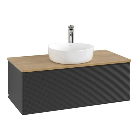 V&B Meuble sous-lavabo avec structure de façade Antao 100x36x50cm, HL, WBP hon. Oa, bleu m Lac