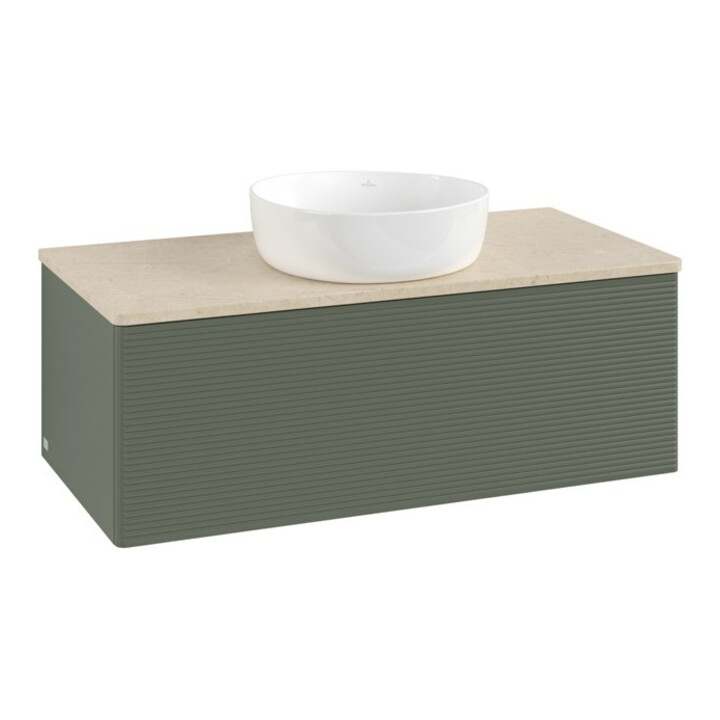 V&B Meuble sous-lavabo avec structure de façade Antao 100x36x50cm, WBP botti., lea gre. m Lac