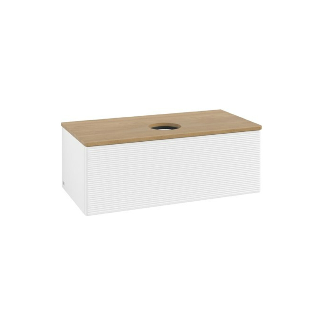 V&B Meuble sous-lavabo avec structure de façade Antao 100x36x50cm, WBP chêne hon. Oa, blanc mat Lac