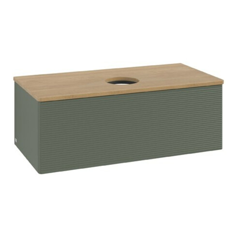 V&B Meuble sous lavabo avec structure de façade Antao 100x36x50cm, WBP chêne hon. Oa, lea gre. m Lac