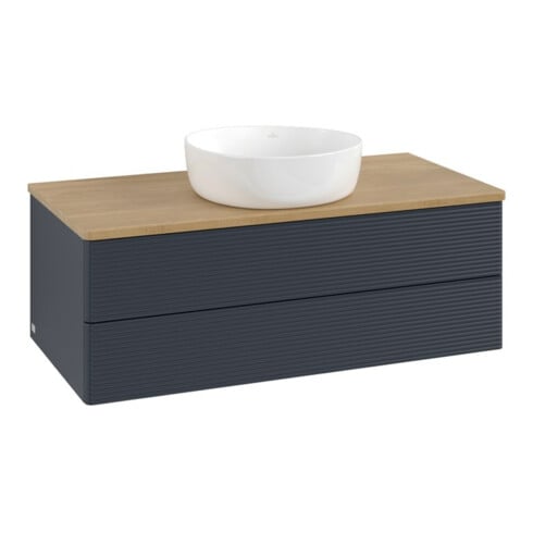 V&B Meuble sous-lavabo avec structure de façade Antao 100x36x50cm, WBP chêne hon. Oa, md bl. m Lac