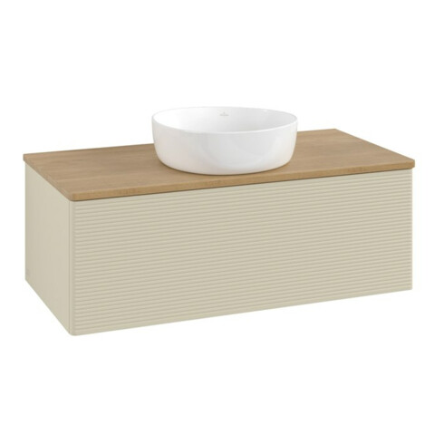 V&B Meuble sous-lavabo avec structure de façade Antao 100x36x50cm, WBP chêne hon. Oa, si Gr m Lac