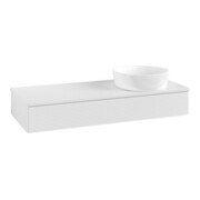 V&B Meuble sous lavabo avec structure de façade Antao 120x19x50cm, couleur WBP Lac, blanc brillant Lac-3