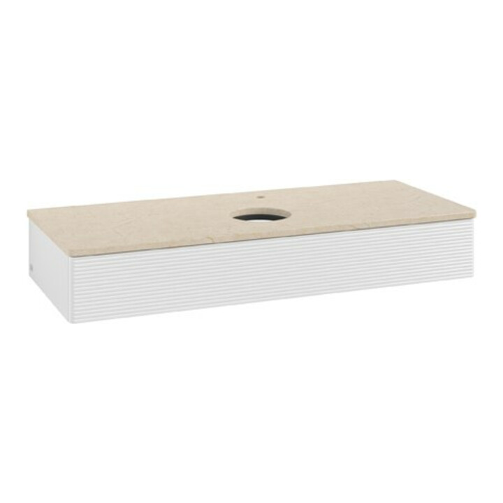 V&B Meuble sous lavabo avec structure de façade Antao 120x19x50cm, HL, WBP botti., blanc brillant Lac
