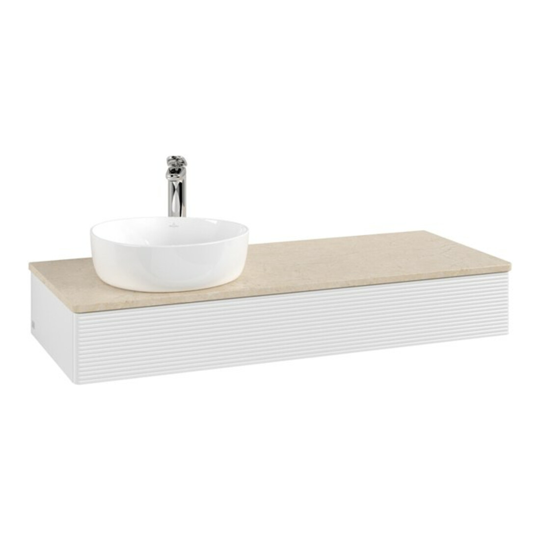 V&B Meuble sous lavabo avec structure de façade Antao 120x19x50cm, HL, WBP botti., blanc brillant Lac