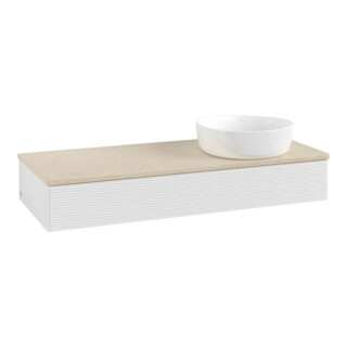 V&B Meuble sous lavabo avec structure de façade Antao 120x19x50cm, WBP botti., blanc brillant Lac