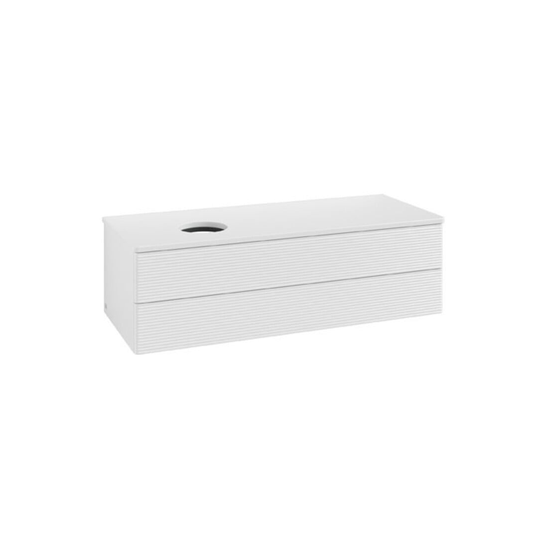 V&B Meuble sous-lavabo avec structure de façade Antao 120x36x50 cm, couleur WBP Lac, blanc brillant Lac