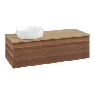 V&B Meuble sous-lavabo avec structure de façade Antao 120x36x50 cm, couleur WBP miel, blanc wal