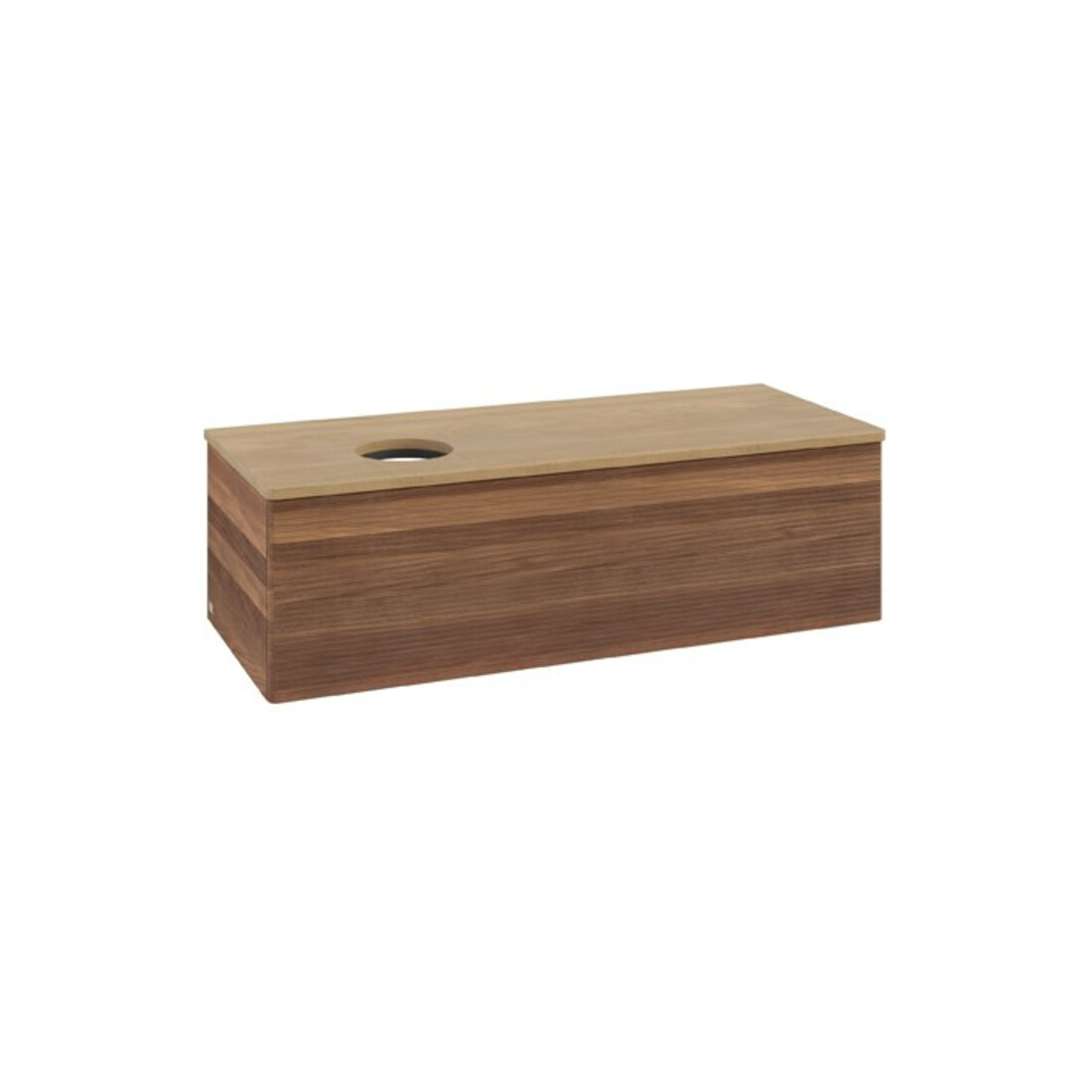 V&B Meuble sous-lavabo avec structure de façade Antao 120x36x50 cm, couleur WBP miel, blanc wal