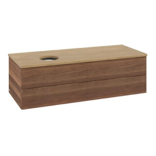 V&B Meuble sous-lavabo avec structure de façade Antao 120x36x50 cm, couleur WBP miel Oa, blanc wal