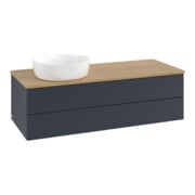 V&B Meuble sous-lavabo avec structure de façade Antao 120x36x50 cm, WBP chêne hon. Oa, avec bleu m Lac