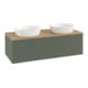 V&B Meuble sous-lavabo avec structure de façade Antao 120x36x50 cm, WBP hon. Oa, lea gre. m Lac-3