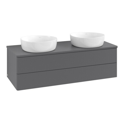 V&B Meuble sous-lavabo avec structure de façade Antao 120x36x50 cm, WBP Laqué, Anthracite m Laqué