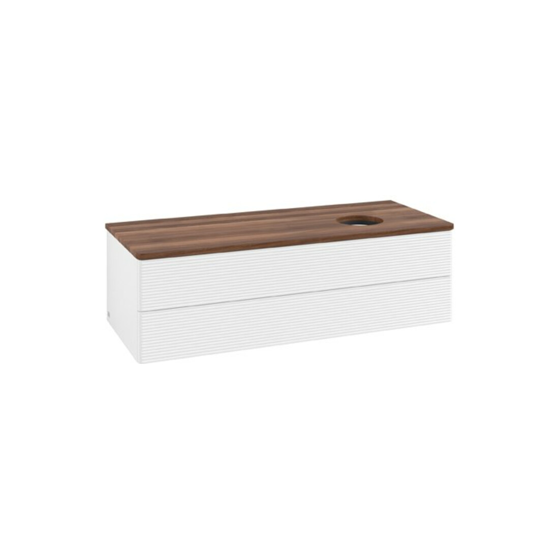 V&B Meuble sous lavabo avec structure de façade Antao 120x36x50cm, couleur WBP blanc naturel, blanc mat avec Lac