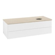 V&B Meuble sous-lavabo avec structure de façade Antao 120x36x50cm, couleur WBP botti., blanc avec Lac