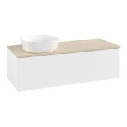 V&B Meuble sous lavabo avec structure de façade Antao 120x36x50cm, couleur WBP botti., blanc avec laque