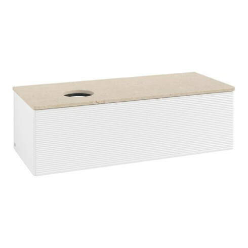 V&B Meuble sous lavabo avec structure de façade Antao 120x36x50cm, couleur WBP botti., blanc avec laque
