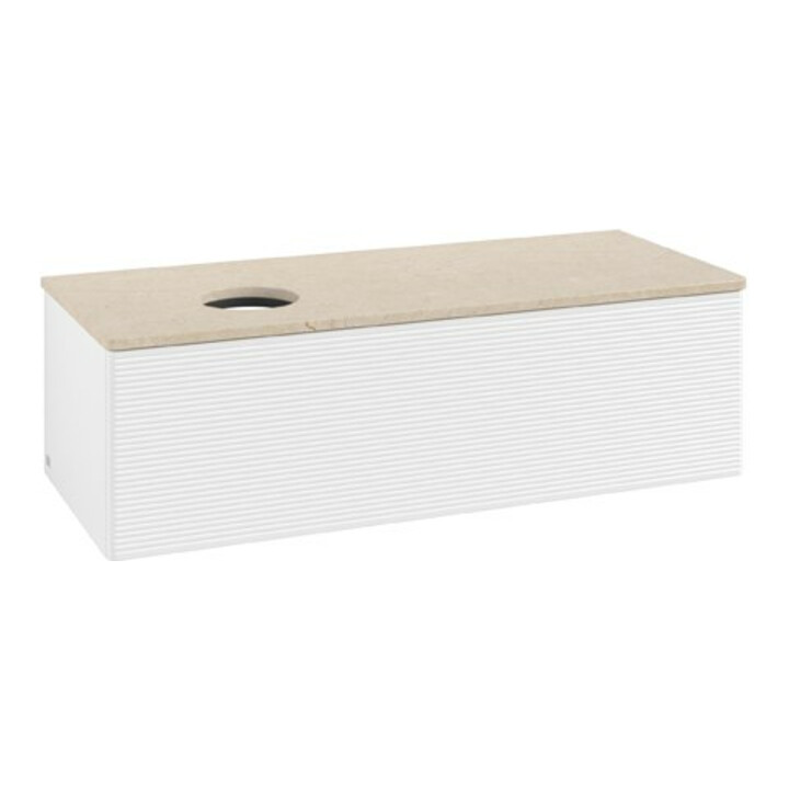 V&B Meuble sous lavabo avec structure de façade Antao 120x36x50cm, couleur WBP botti., blanc avec laque