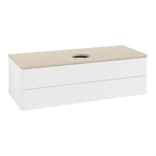 V&B Meuble sous lavabo avec structure de façade Antao 120x36x50cm, couleur WBP botti., blanc mat
