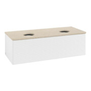 V&B Meuble sous lavabo avec structure de façade Antao 120x36x50cm, couleur WBP botti, blanc mat Lac-3