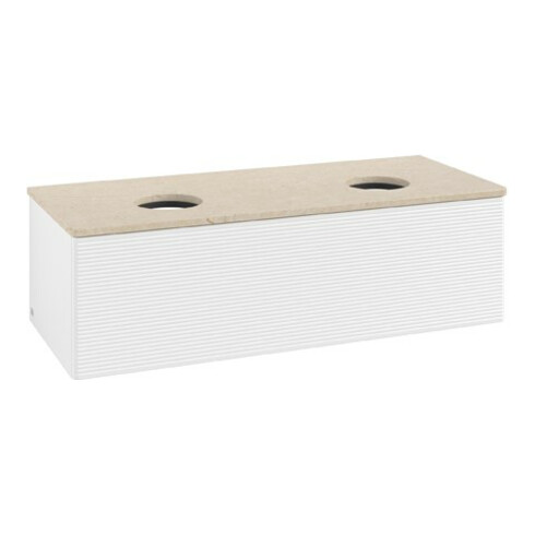 V&B Meuble sous lavabo avec structure de façade Antao 120x36x50cm, couleur WBP botti, blanc mat Lac