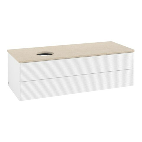 V&B Meuble sous-lavabo avec structure de façade Antao 120x36x50cm, couleur WBP botti, blanc mat Lac