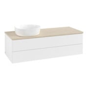 V&B Meuble sous-lavabo avec structure de façade Antao 120x36x50cm, couleur WBP botti, blanc mat Lac-3
