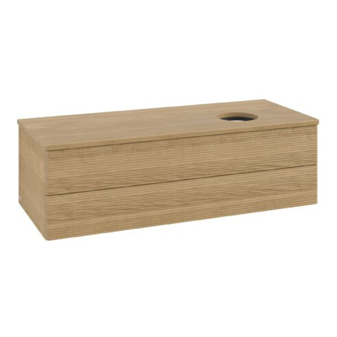 V&B Meuble sous-lavabo avec structure de façade Antao 120x36x50cm, couleur WBP chêne miel Oa, chêne miel