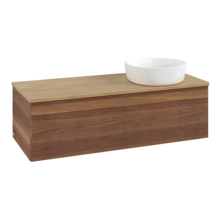 V&B Meuble sous-lavabo avec structure de façade Antao 120x36x50cm, couleur WBP hon. Oa, blanc wal