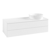 V&B Meuble sous-lavabo avec structure de façade Antao 120x36x50cm, couleur WBP Lac, blanc avec Lac