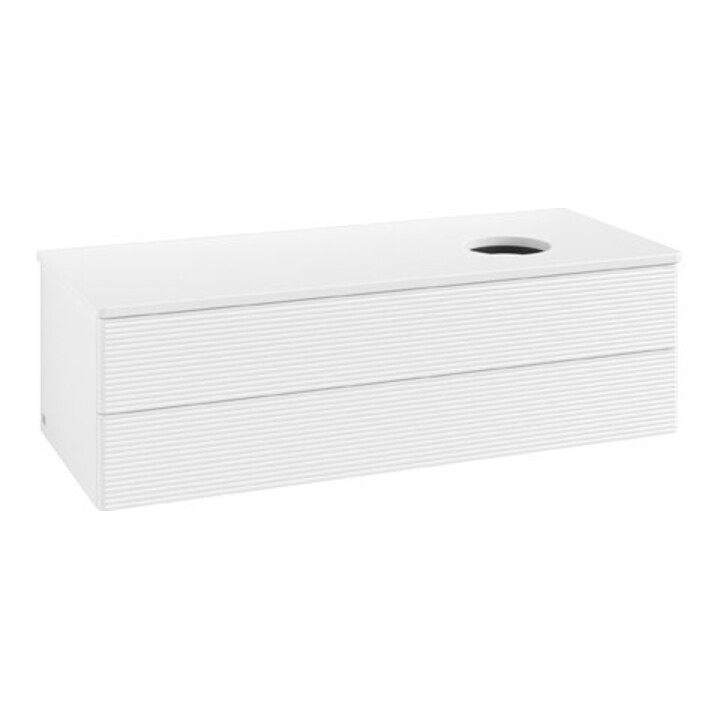 V&B Meuble sous-lavabo avec structure de façade Antao 120x36x50cm, couleur WBP Lac, blanc avec Lac