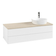 V&B Meuble sous lavabo avec structure de façade Antao 120x36x50cm, HL, WBP botti., blanc avec Lac-3