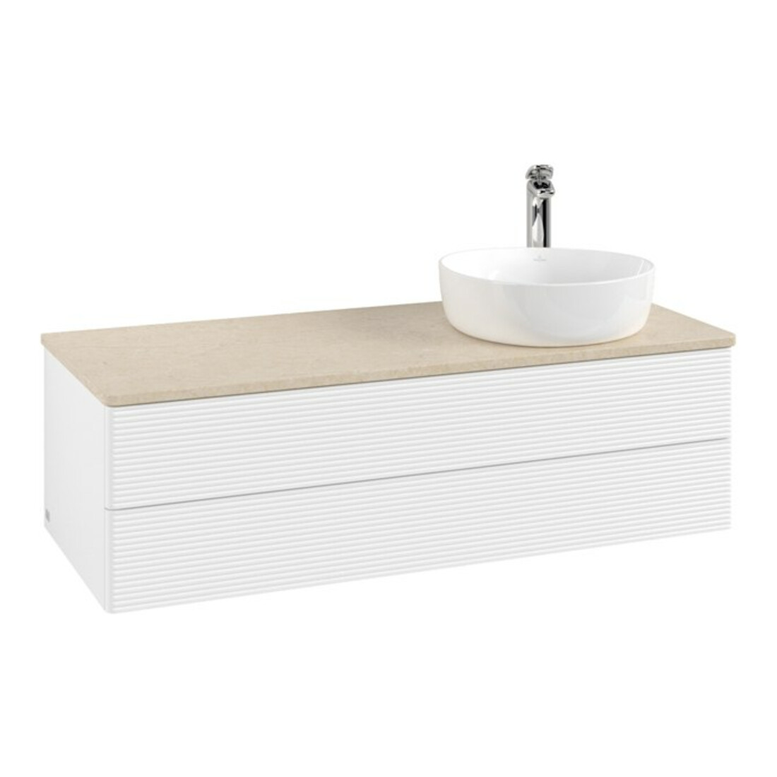 V&B Meuble sous lavabo avec structure de façade Antao 120x36x50cm, HL, WBP botti., blanc avec Lac