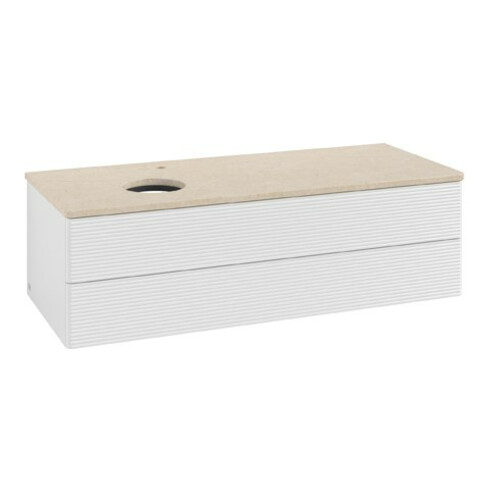 V&B Meuble sous lavabo avec structure de façade Antao 120x36x50cm, HL, WBP botti., blanc brillant Lac