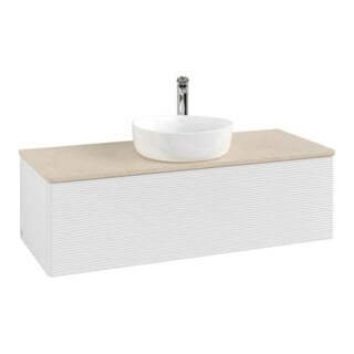 V&B Meuble sous lavabo avec structure de façade Antao 120x36x50cm, HL, WBP botti., blanc brillant Lac