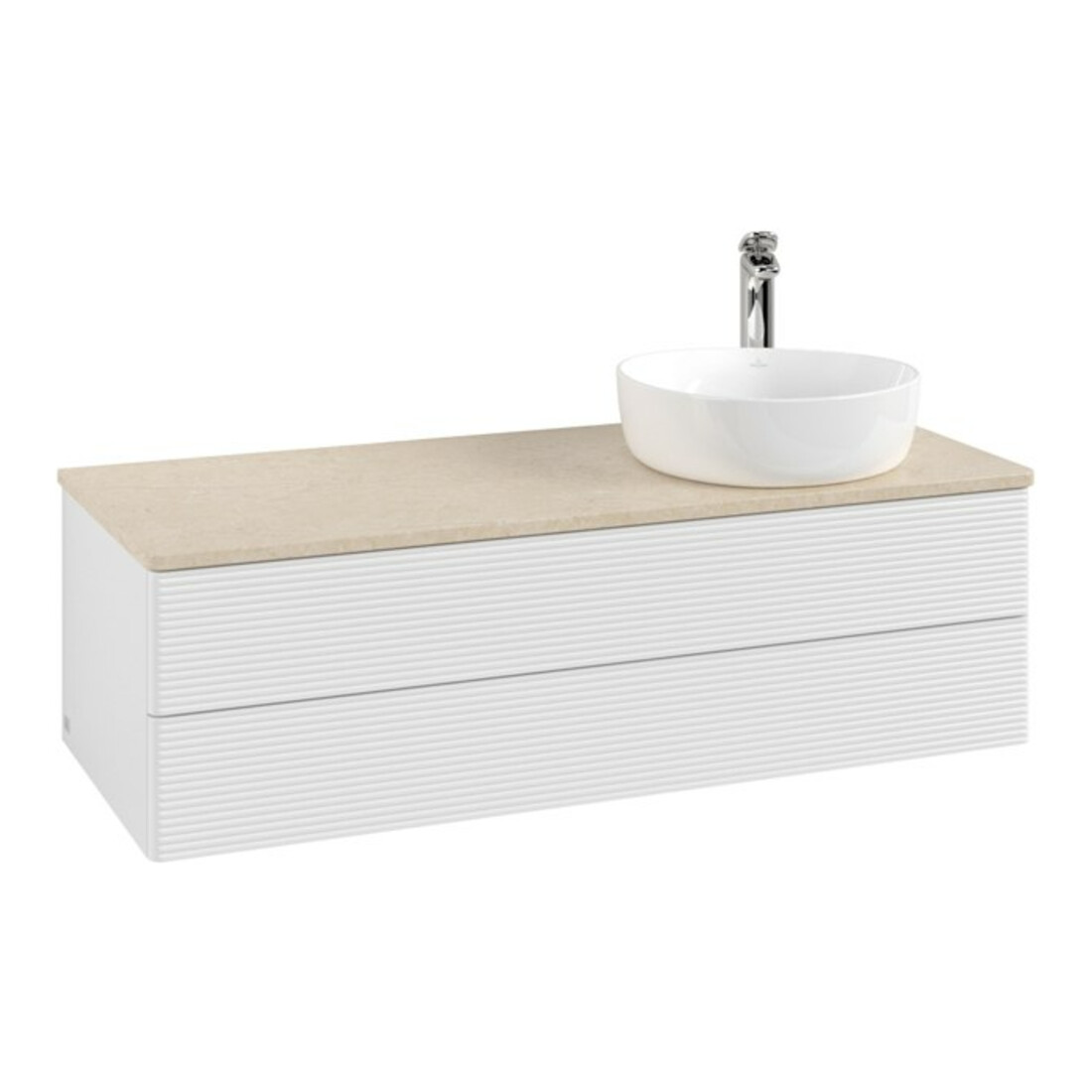 V&B Meuble sous-lavabo avec structure de façade Antao 120x36x50cm, HL, WBP botti., blanc brillant Lac