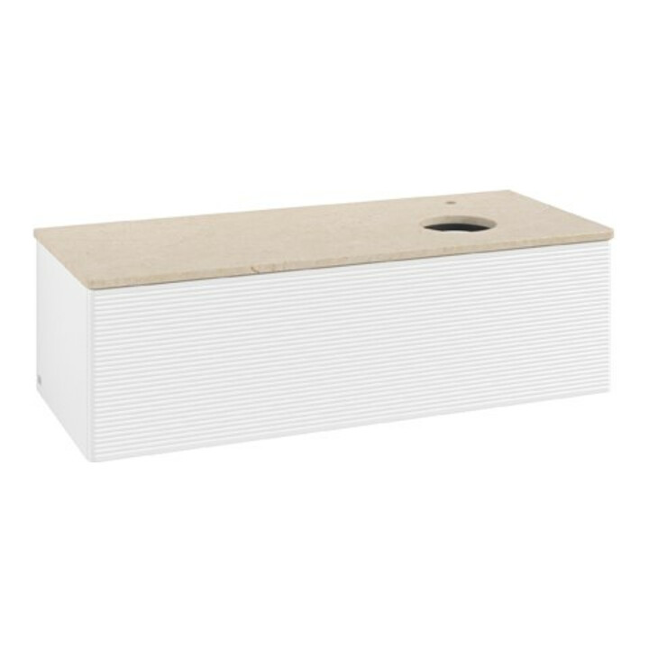V&B Meuble sous lavabo avec structure de façade Antao 120x36x50cm, HL, WBP botti., blanc mat avec Lac